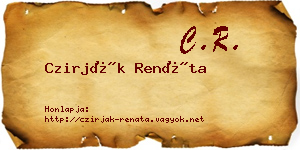 Czirják Renáta névjegykártya